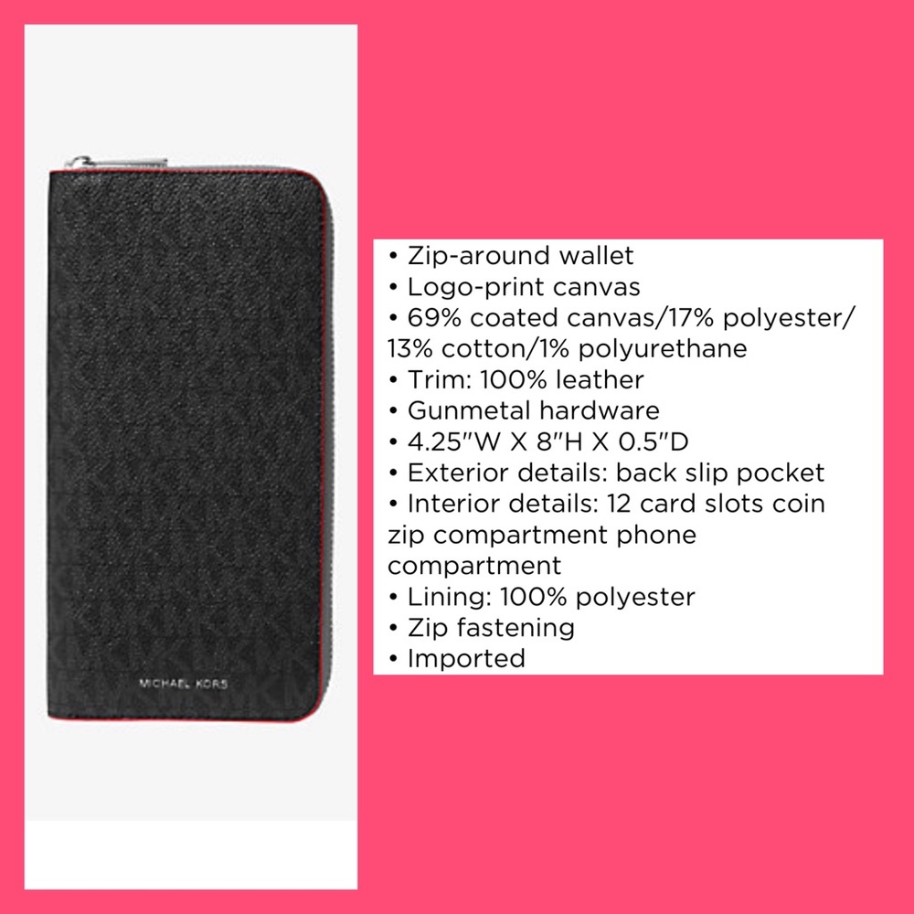 Michael Kors Wallet, Zip Around, TECH FRIENDLY,NEW - Picture 7 of 16
